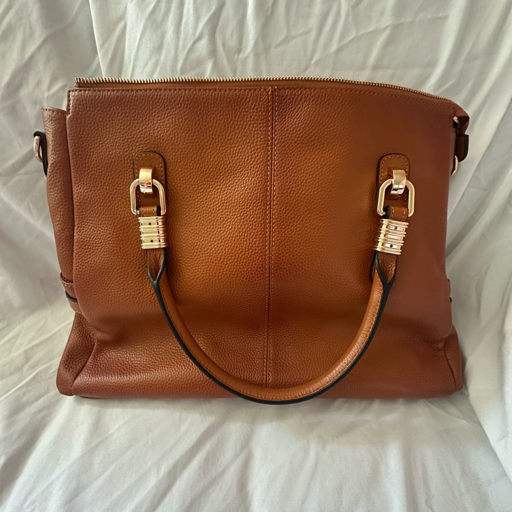 Elegant Brown Leather Tote Bag